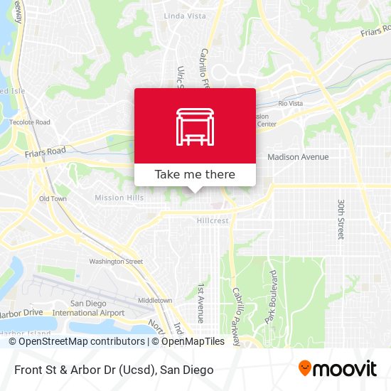 Mapa de Front St & Arbor Dr (Ucsd)