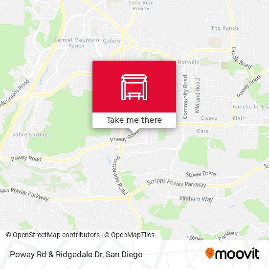 Poway Rd & Ridgedale Dr map