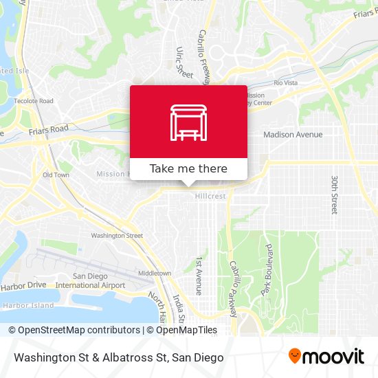 Washington St & Albatross St map