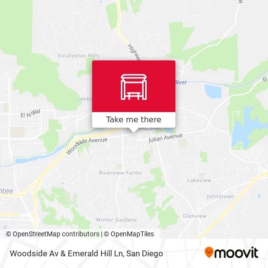 Woodside Av & Emerald Hill Ln map