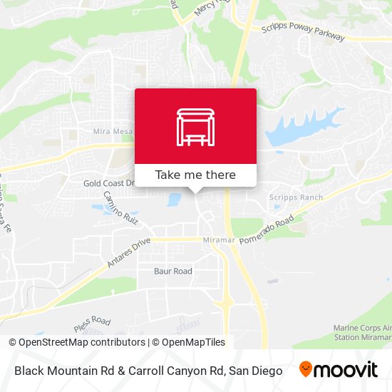 Black Mountain Rd & Carroll Canyon Rd map