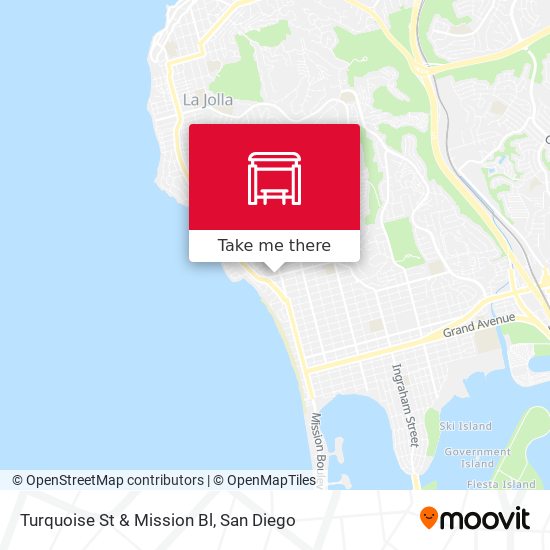 Turquoise St & Mission Bl map