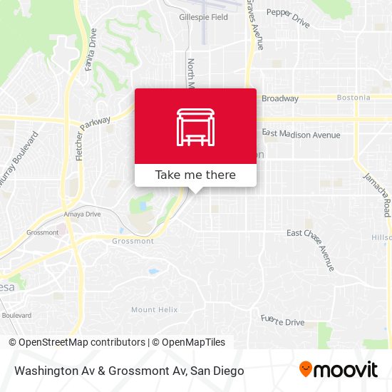 Washington Av & Grossmont Av map