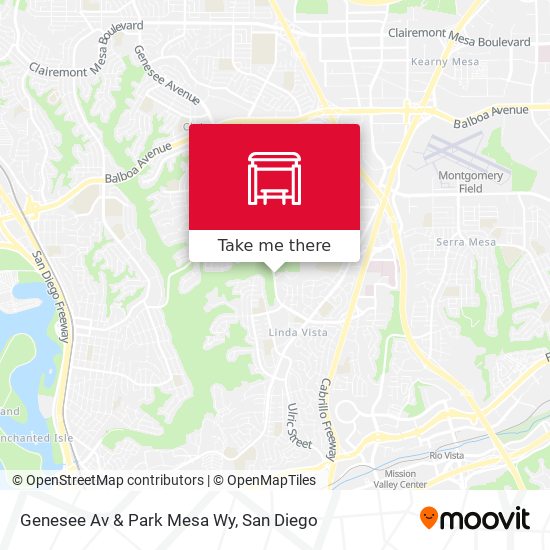 Genesee Av & Park Mesa Wy map