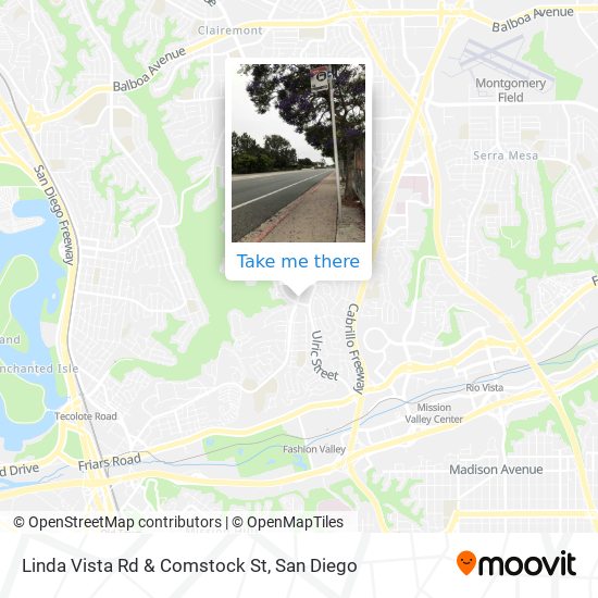 Linda Vista Rd & Comstock St map