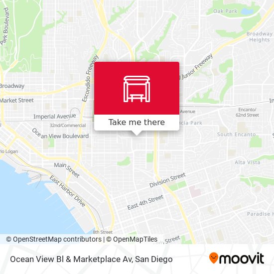 Mapa de Ocean View Bl & Marketplace Av