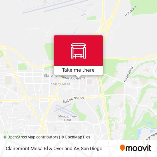 Clairemont Mesa Bl & Overland Av map