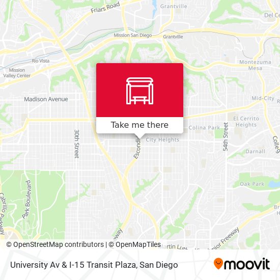 Mapa de University Av & I-15 Transit Plaza