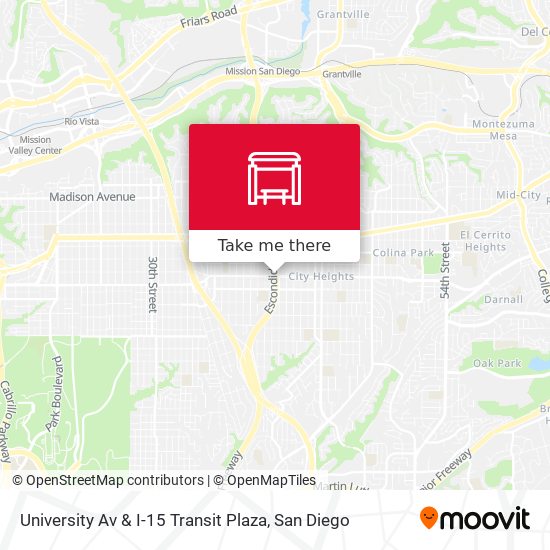 University Av & I-15 Transit Plaza map