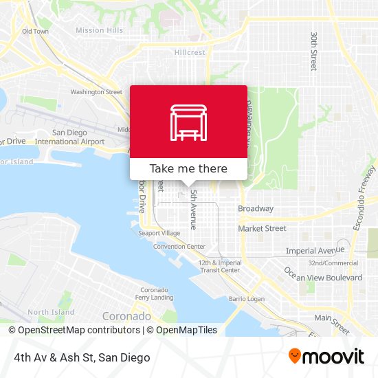 4th Av & Ash St map