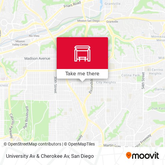 University Av & Cherokee Av map