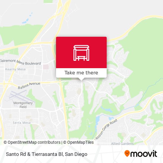Santo Rd & Tierrasanta Bl map