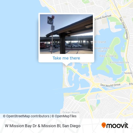 W Mission Bay Dr & Mission Bl map