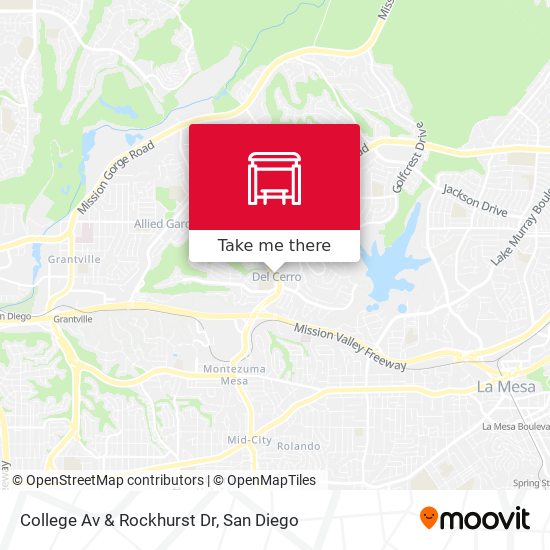 College Av & Rockhurst Dr map