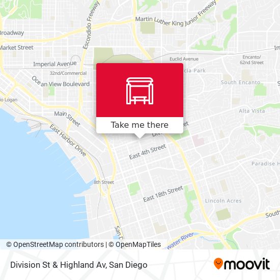 Division St & Highland Av map
