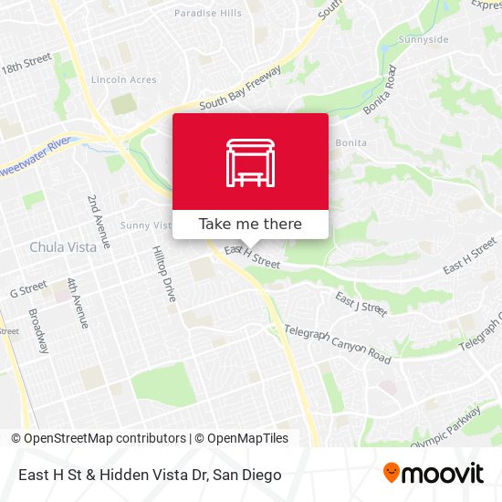 East H St & Hidden Vista Dr map