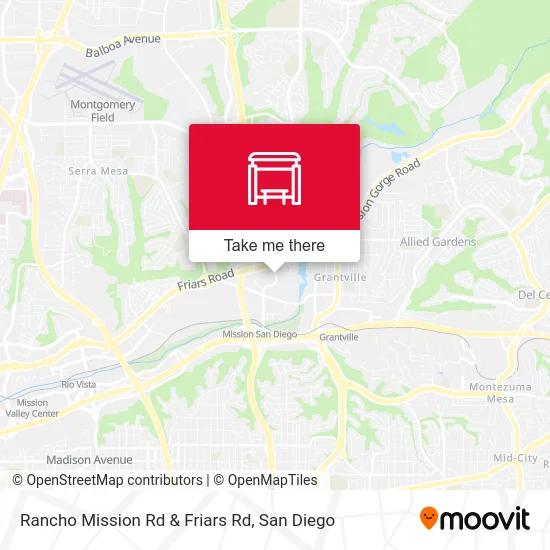 Rancho Mission Rd & Friars Rd map