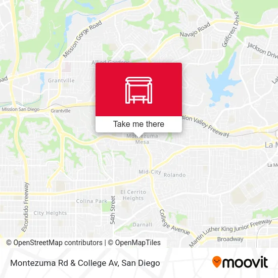 Montezuma Rd & College Av map
