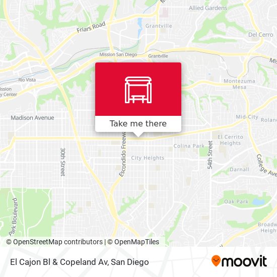 El Cajon Bl & Copeland Av map