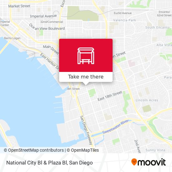 National City Bl & Plaza Bl map