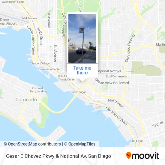Cesar E Chavez Pkwy & National Av map
