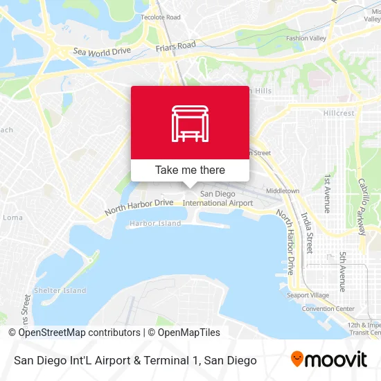 San Diego Int'L Airport & Terminal 1 map