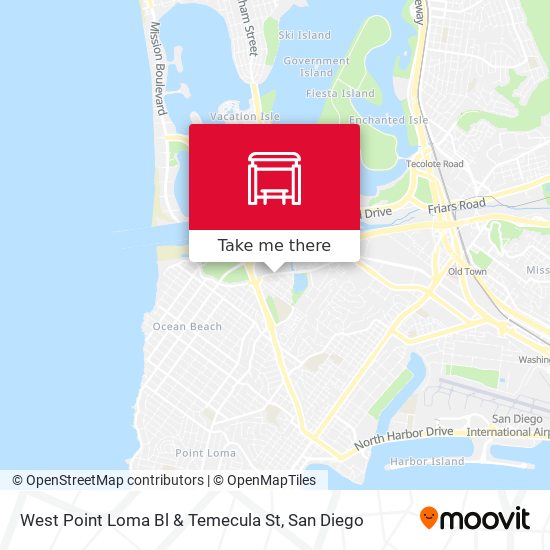 West Point Loma Bl & Temecula St map