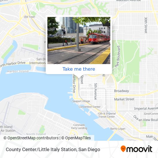 County Center / Little Italy Station map
