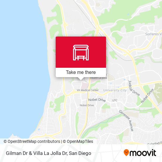 Gilman Dr & Villa La Jolla Dr map