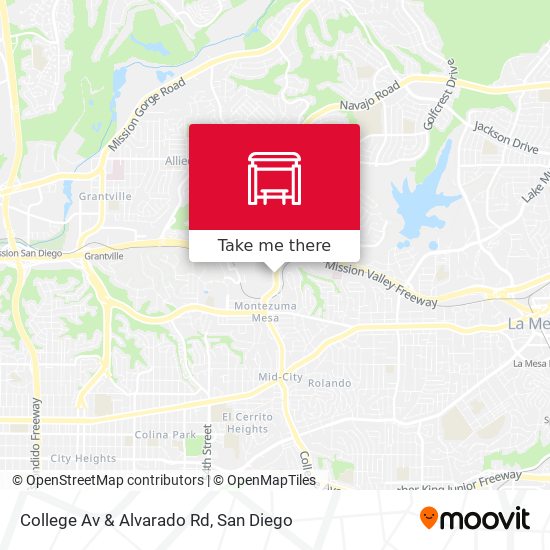 College Av & Alvarado Rd map