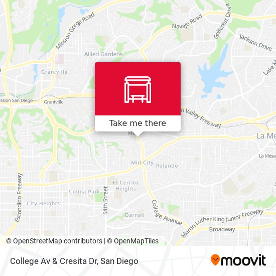 Mapa de College Av & Cresita Dr