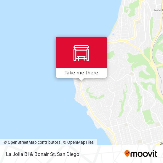 La Jolla Bl & Bonair St map