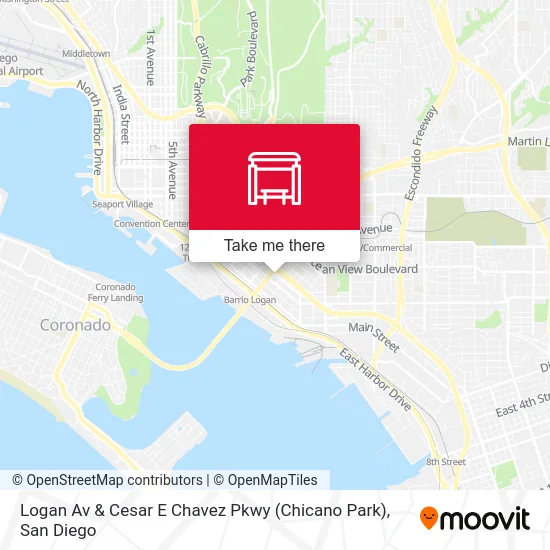 Logan Av & Cesar E Chavez Pkwy (Chicano Park) map