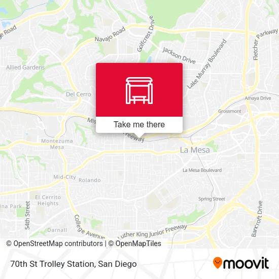 70th St Trolley Station map