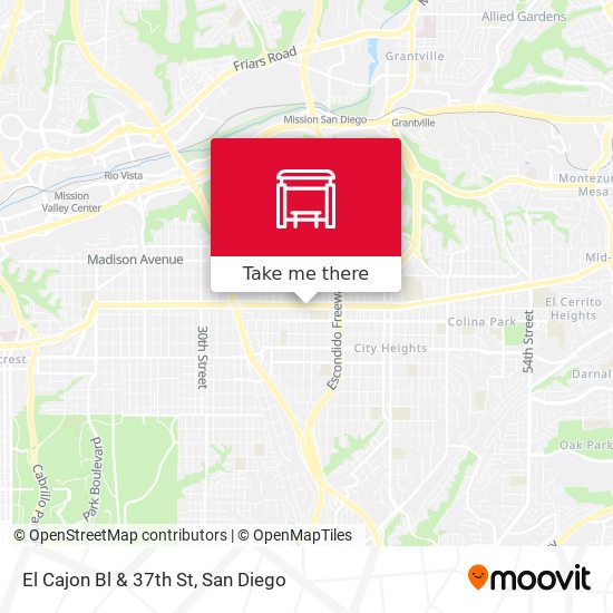 El Cajon Bl & 37th St map