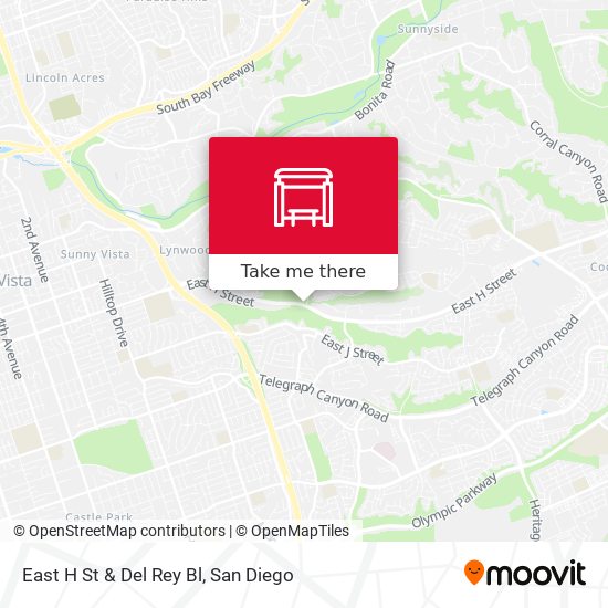 East H St & Del Rey Bl map