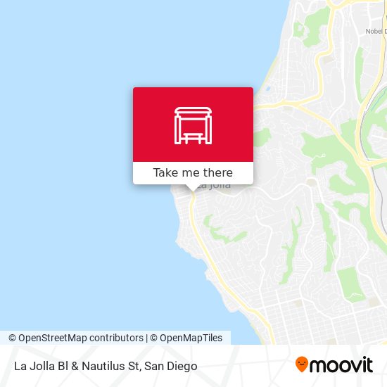 La Jolla Bl & Nautilus St map