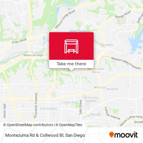 Montezuma Rd & Collwood Bl map