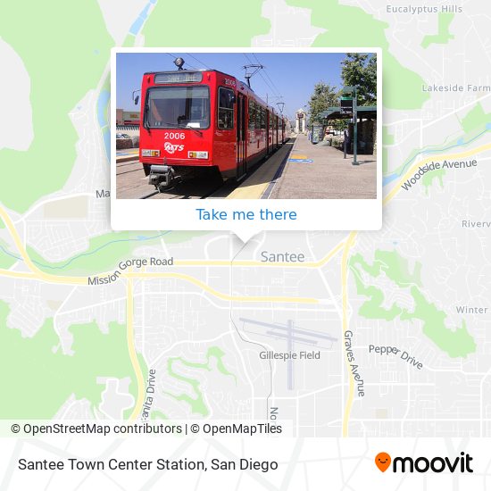 Mapa de Santee Town Center Station