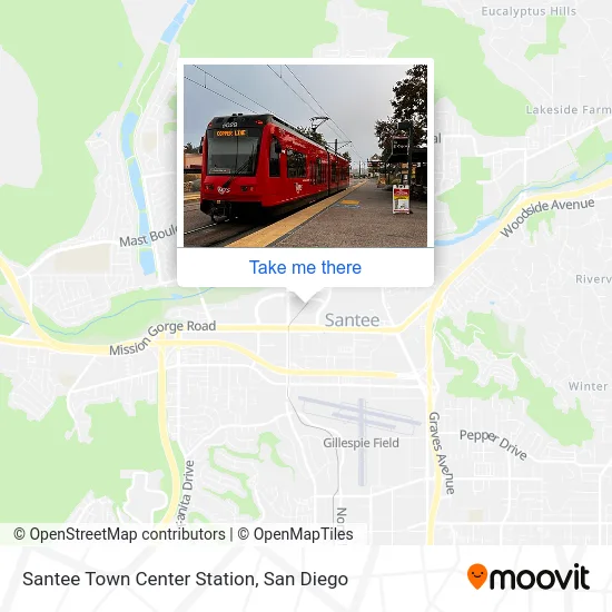 Santee Town Center Station map