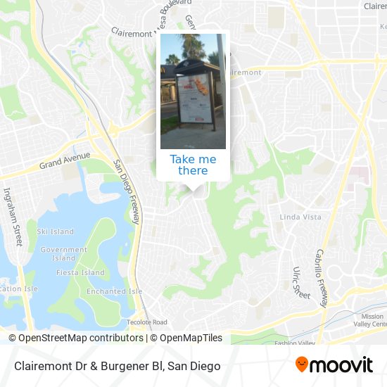 Clairemont Dr & Burgener Bl map