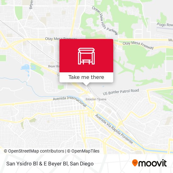 San Ysidro Bl & E Beyer Bl map