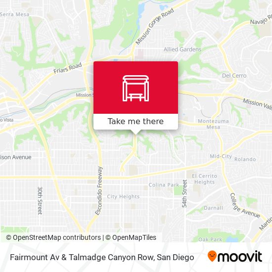 Fairmount Av & Talmadge Canyon Row map
