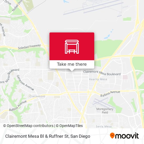 Clairemont Mesa Bl & Ruffner St map