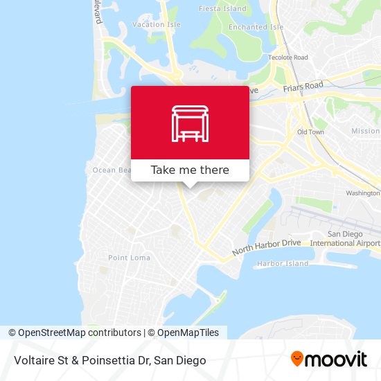 Voltaire St & Poinsettia Dr map