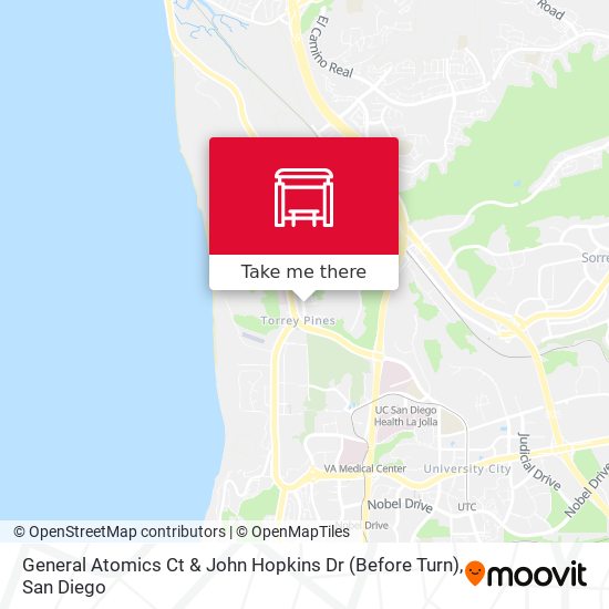 Mapa de General Atomics Ct & John Hopkins Dr (Before Turn)