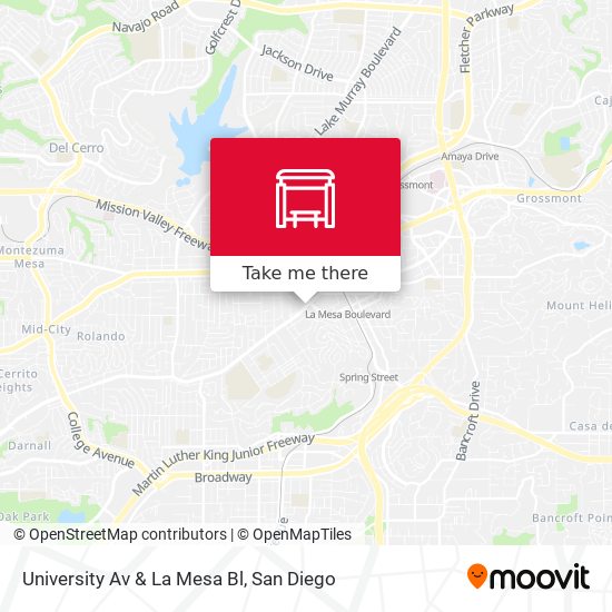 University Av & La Mesa Bl map