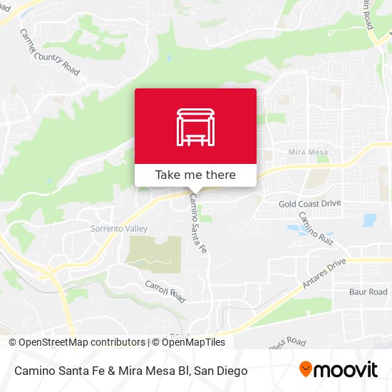 Camino Santa Fe & Mira Mesa Bl map