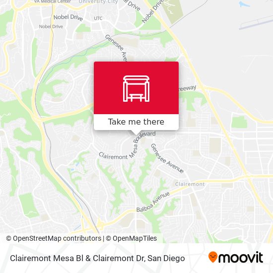 Clairemont Mesa Bl & Clairemont Dr map