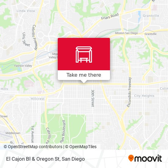 El Cajon Bl & Oregon St map